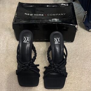 New York & Company Dalia Braided Strap Heels